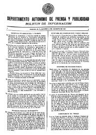 Boletín de Información. Departamento Autónomo de Publicidad y Propaganda [México]. Martes 10 de agosto de 1937