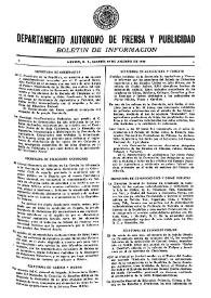 Boletín de Información. Departamento Autónomo de Publicidad y Propaganda [México]. Martes 17 de agosto de 1937