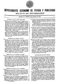 Boletín de Información. Departamento Autónomo de Publicidad y Propaganda [México]. Jueves 19 de agosto de 1937