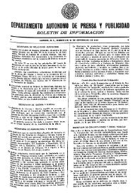Boletín de Información. Departamento Autónomo de Publicidad y Propaganda [México]. Miércoles 15 de septiembre de 1937