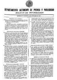Boletín de Información. Departamento Autónomo de Publicidad y Propaganda [México]. Sábado 18 de septiembre de 1937