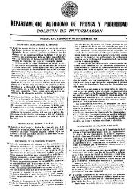 Boletín de Información. Departamento Autónomo de Publicidad y Propaganda [México]. Domingo 26 de septiembre de 1937