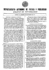 Boletín de Información. Departamento Autónomo de Publicidad y Propaganda [México]. Martes 28 de septiembre de 1937