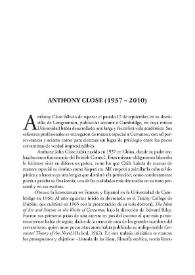 Anthony Close (1937-2010)