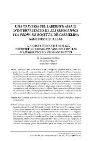 Una travessa pel laberint: assaig d’interpretació de «Els jeroglífics i la pedra de Rosetta», de Carmelina Sánchez-Cutillas