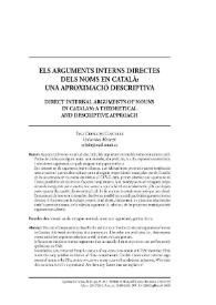 Els arguments interns directes dels noms en català: aproximació teoricodescriptiva