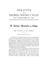 Don Enrique Menéndez y Pelayo. El poeta y su obra (algo a modo de crítica)