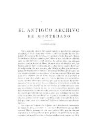 El antiguo archivo de Montehano (Continuación)
