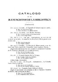 Catálogo de los manuscritos de la Biblioteca (Continuación)