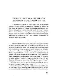 Nuevos documentos para la biografía de Quevedo: 1617-1621 