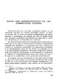 Hacia una sistematización de las completivas latinas