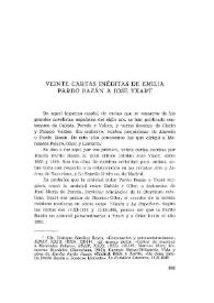Veinte cartas inéditas de Emilia Pardo Bazán a José Yxart