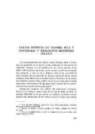Cartas inéditas de Manuel Milá y Fontanals y Marcelino Menéndez Pelayo