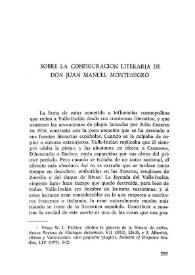 Sobre la configuración literaria de don Juan Manuel Montenegro