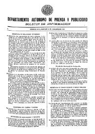 Boletín de Información. Departamento Autónomo de Publicidad y Propaganda [México]. Sábado 2 de octubre de 1937