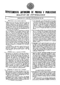 Boletín de Información. Departamento Autónomo de Publicidad y Propaganda [México]. Sábado 23 de octubre de 1937