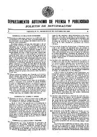 Boletín de Información. Departamento Autónomo de Publicidad y Propaganda [México]. Domingo 31 de octubre de 1937