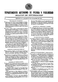 Boletín de Información. Departamento Autónomo de Publicidad y Propaganda [México]. Sábado 20 de noviembre de 1937