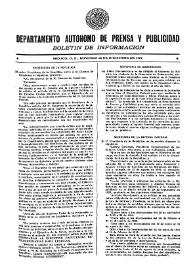 Boletín de Información. Departamento Autónomo de Publicidad y Propaganda [México]. Domingo 12 de diciembre de 1937