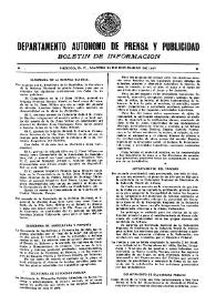 Boletín de Información. Departamento Autónomo de Publicidad y Propaganda [México]. Martes 14 de diciembre de 1937