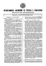 Boletín de Información. Departamento Autónomo de Publicidad y Propaganda [México]. Sábado 18 de diciembre de 1937