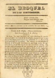 El Broquel de las Costumbres. Tomo I, núm. 12, sábado 16 de agosto de 1834