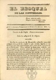 El Broquel de las Costumbres. Tomo I, núm. 13, miércoles 20 de agosto de 1834