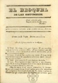 El Broquel de las Costumbres. Tomo I, núm. 14, sábado 23 de agosto de 1834