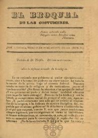 El Broquel de las Costumbres. Tomo I, núm. 15, miércoles 27 de agosto de 1834