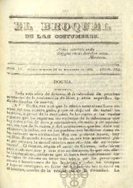 El Broquel de las Costumbres. Tomo I, núm. 37, domingo 30 de noviembre de 1834