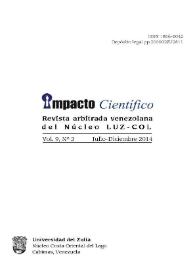 Impacto Científico : Revista Arbitrada Venezolana del Núcleo Costa Oriental del Lago. Vol. 9, núm. 2, 2014