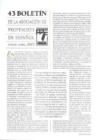 Boletín de la Asociación de Profesores de Español (FASPE). Núm. 43, 2003