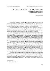 La cultura de los moriscos valencianos