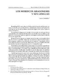 Los moriscos aragoneses y sus lenguas