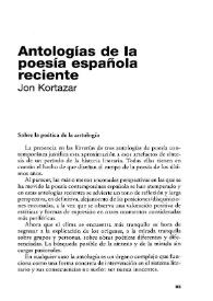 Antologías de la poesía española reciente