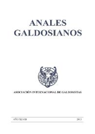 Anales galdosianos. Año XLVIII, 2013