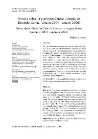 Noticia sobre la correspondencia literaria de Eduardo García (verano 2004-verano 2006)
