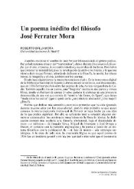 Un poema inédito del filósofo José Ferrater Mora