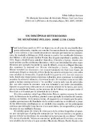 Un discípulo heterodoxo de Menéndez Pelayo: José Luis Cano