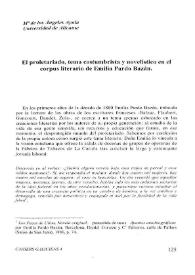 El proletariado, tema costumbrista y novelístico en el corpus literario de Emilia Pardo Bazán