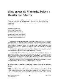 Siete cartas de Menéndez Pelayo a Bonilla San Martín