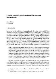Cristina Morales: ¿heredera de la novela histórica decimonónica?