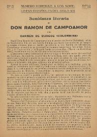 Semblanza literaria de Don Ramón de Campoamor