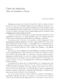 Carta de Argentina. Otra vez Sarmiento y Rosas