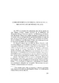 Correspondencia de Miguel Artigas en la Biblioteca de Ménedez Pelayo