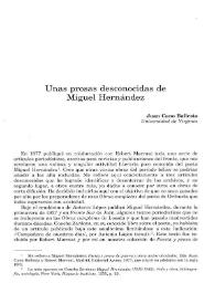 Unas prosas desconocidas de Miguel Hernández