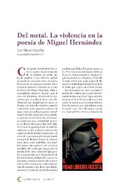 Del metal. La violencia en la poesía de Miguel Hernández