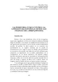 La periferia como centro. La literatura española desde las páginas del BBMP (1939-2018)