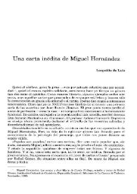 Una carta inédita de Miguel Hernández