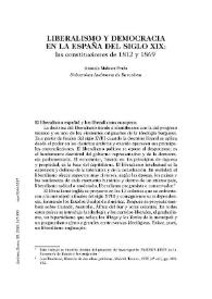 Liberalismo y democracia en la España del siglo XIX: las constituciones de 1812 y 1869